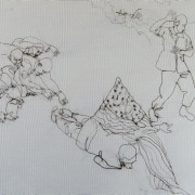 Mourning Embroidery 4 / detail- A Marine Points The Way